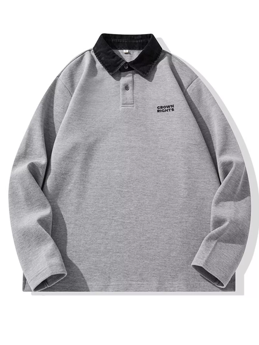 Men's Plus Size Collared Neck Long Sleeve Polo, image 4
