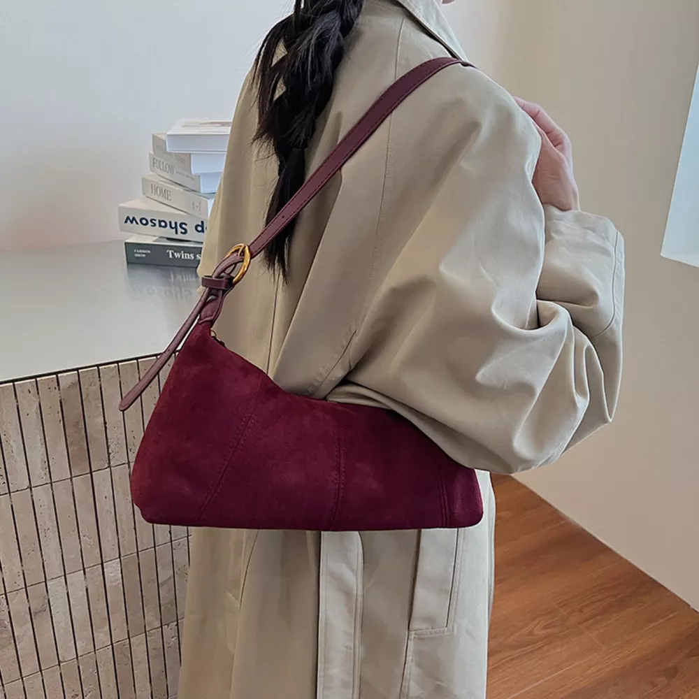 Lightweight Solid Color Shoulder Bag, image 5