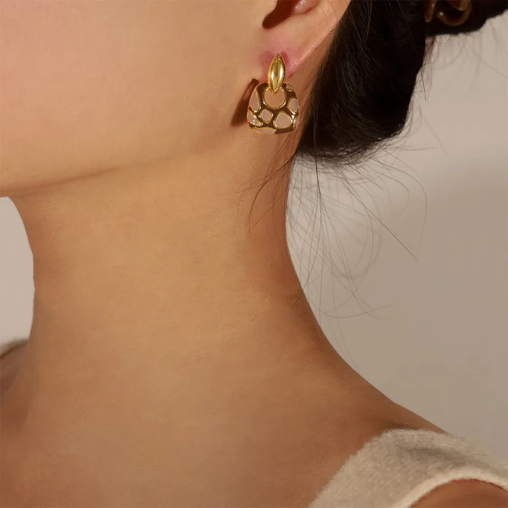 Copper Oil Drip Earrings, image 7