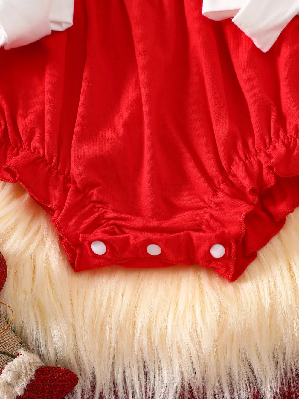 Children's Christmas Theme Bodysuit with Ruffled, image 7
