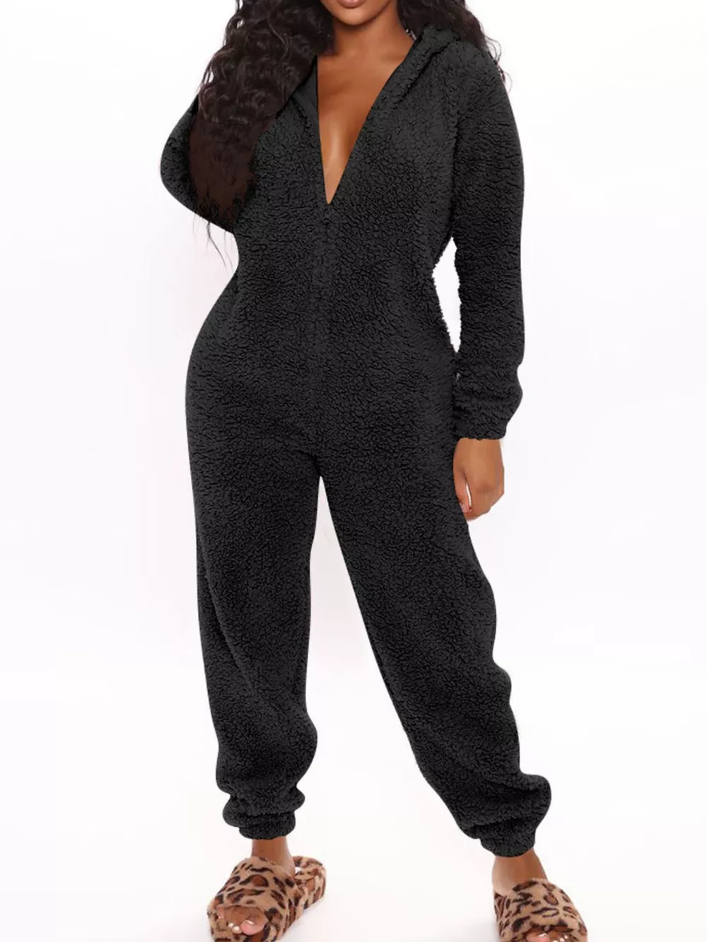 Full Size Fleece Zip-Up Hooded Jumpsuit Plus Size, image 14