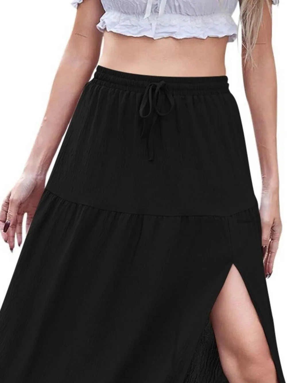 Full Size Slit Maxi Skirt Plus Size, image 6
