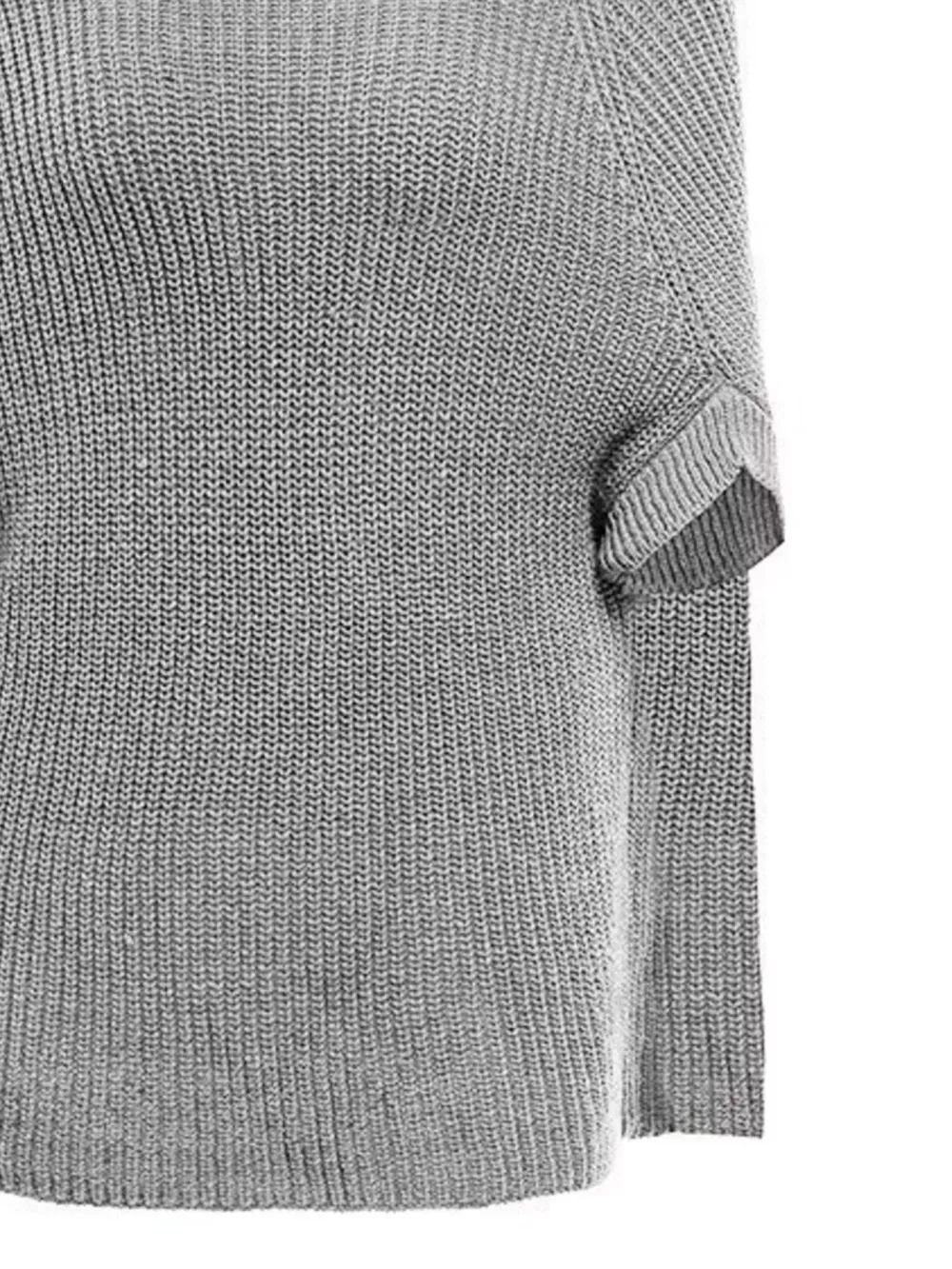 Turtleneck Knitted Cape Sweater, image 3