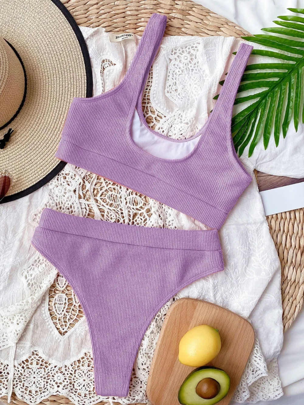 Scoop Neck Wide Strap Two-Piece Swim Set, image 10