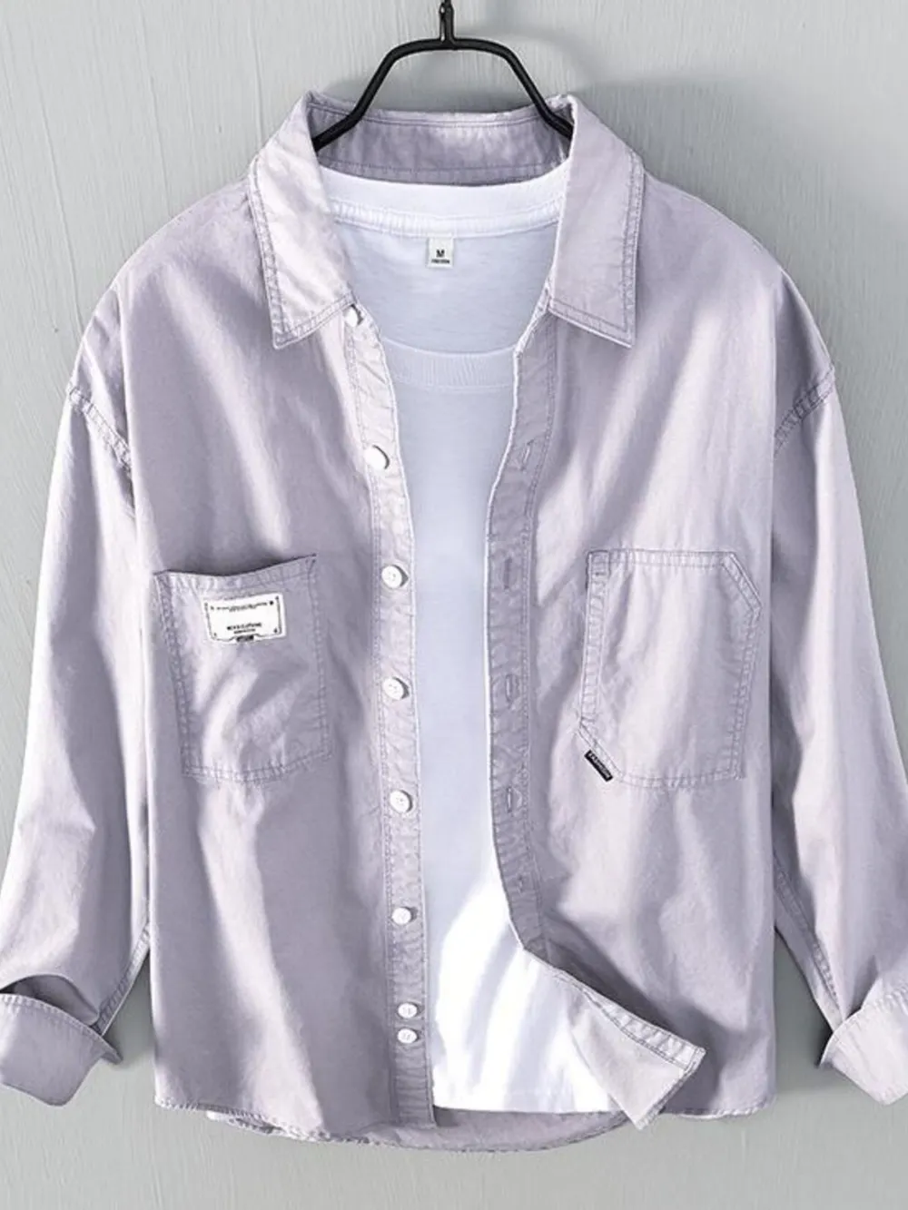 Men's Plus Size Button Up Long Sleeve Shirt, image 3