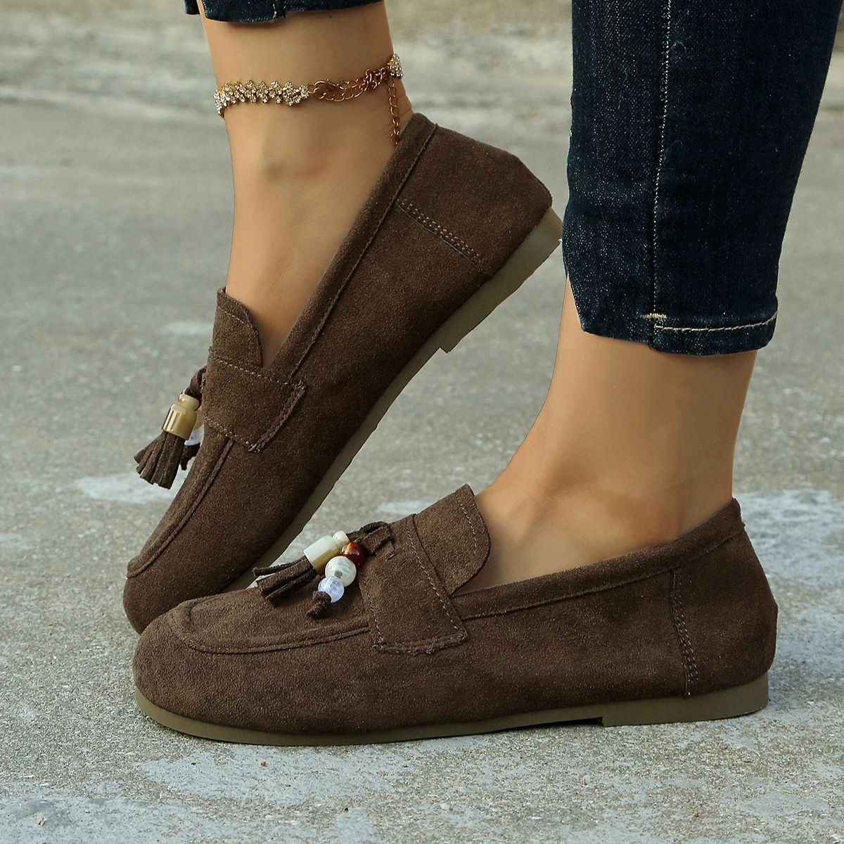 Tassel Round Toe Slip-Ons, image 10