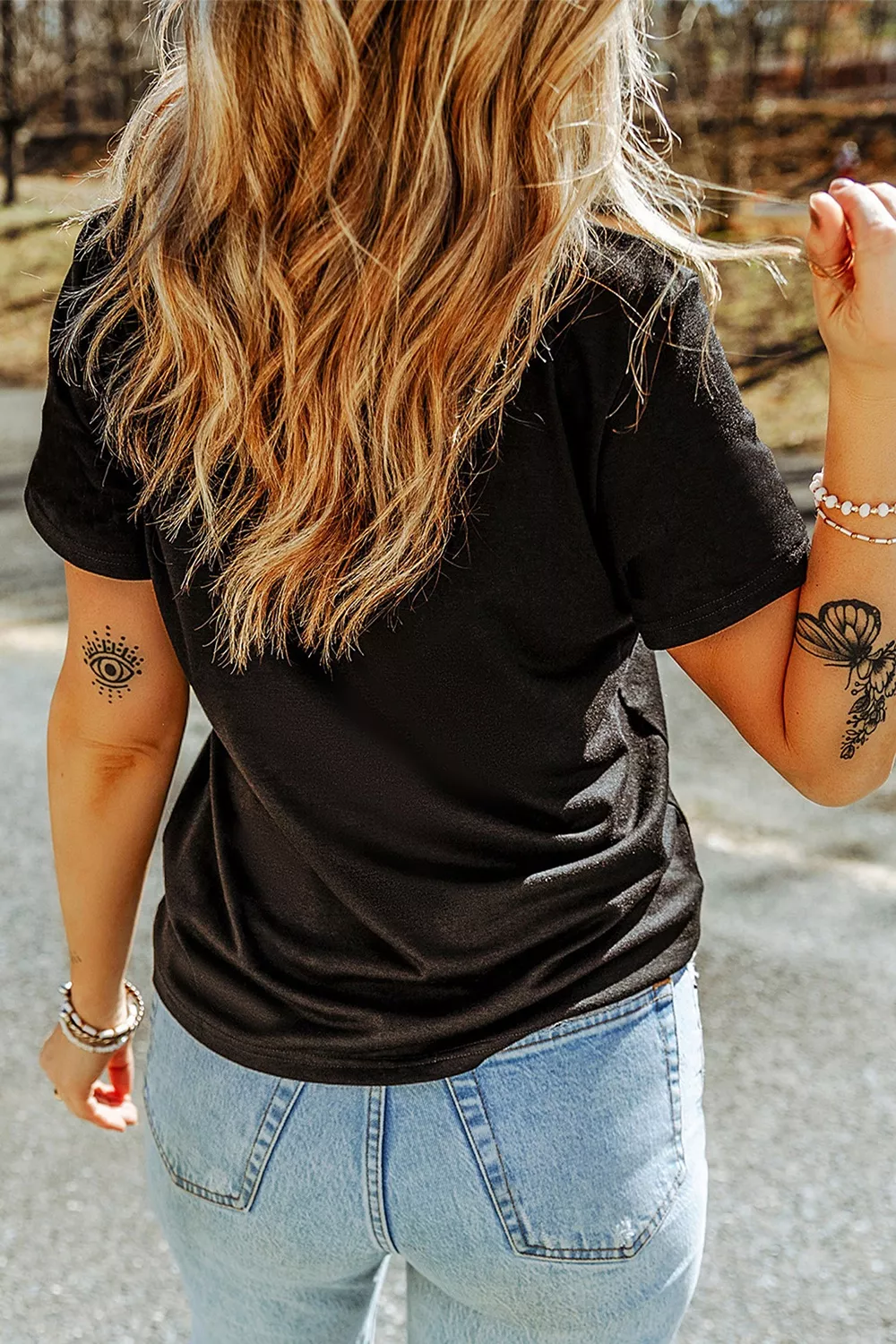 Full Size Rhinestone Ghost Round Neck T-Shirt Plus Size, image 6