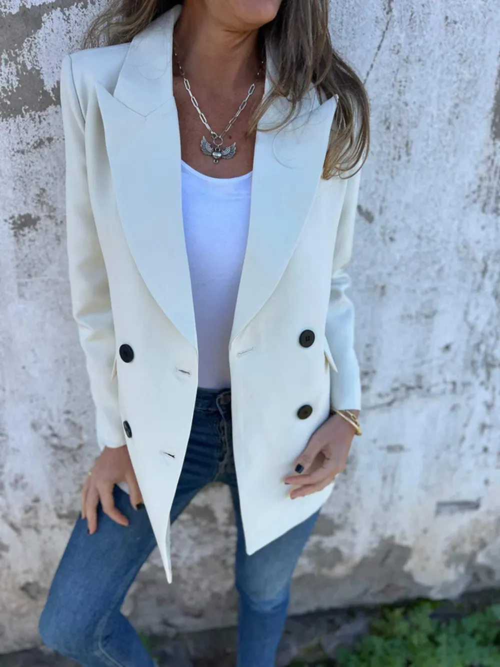 Full Size Collared Neck Long Sleeve Blazer, image 5