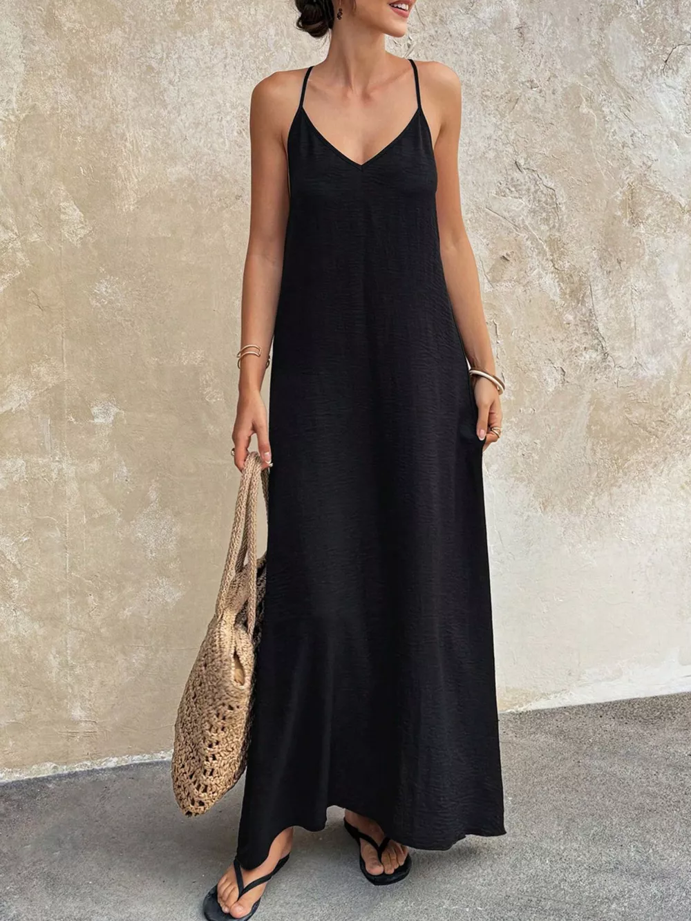 V-Neck Maxi Cami Dress, image 10