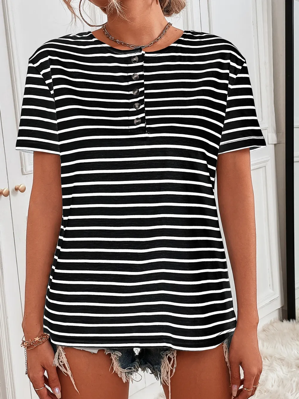 Striped Short Sleeve Top, image 5