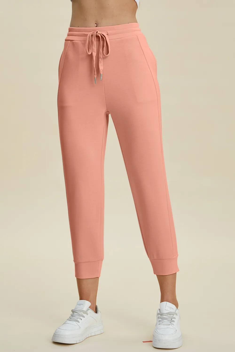 Full Size Air Scuba Drawstring High Waist Cropped Pants, image 8