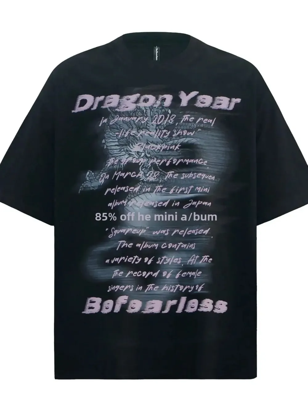 Men's Oversized Dragon Graphic T-Shirt, image 2