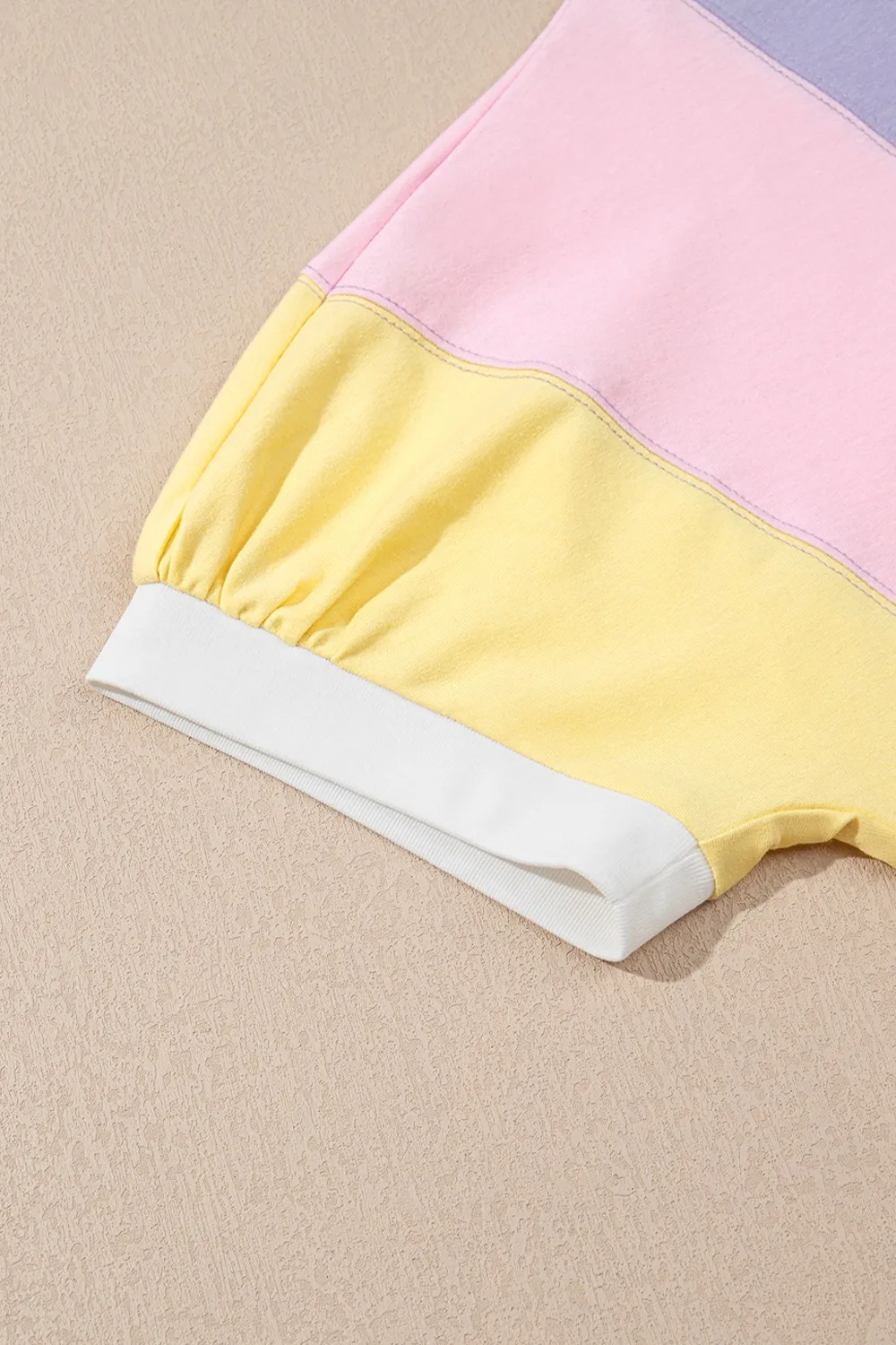 Color Block Patchwork Half Sleeve Oversized T Shirt, image 5