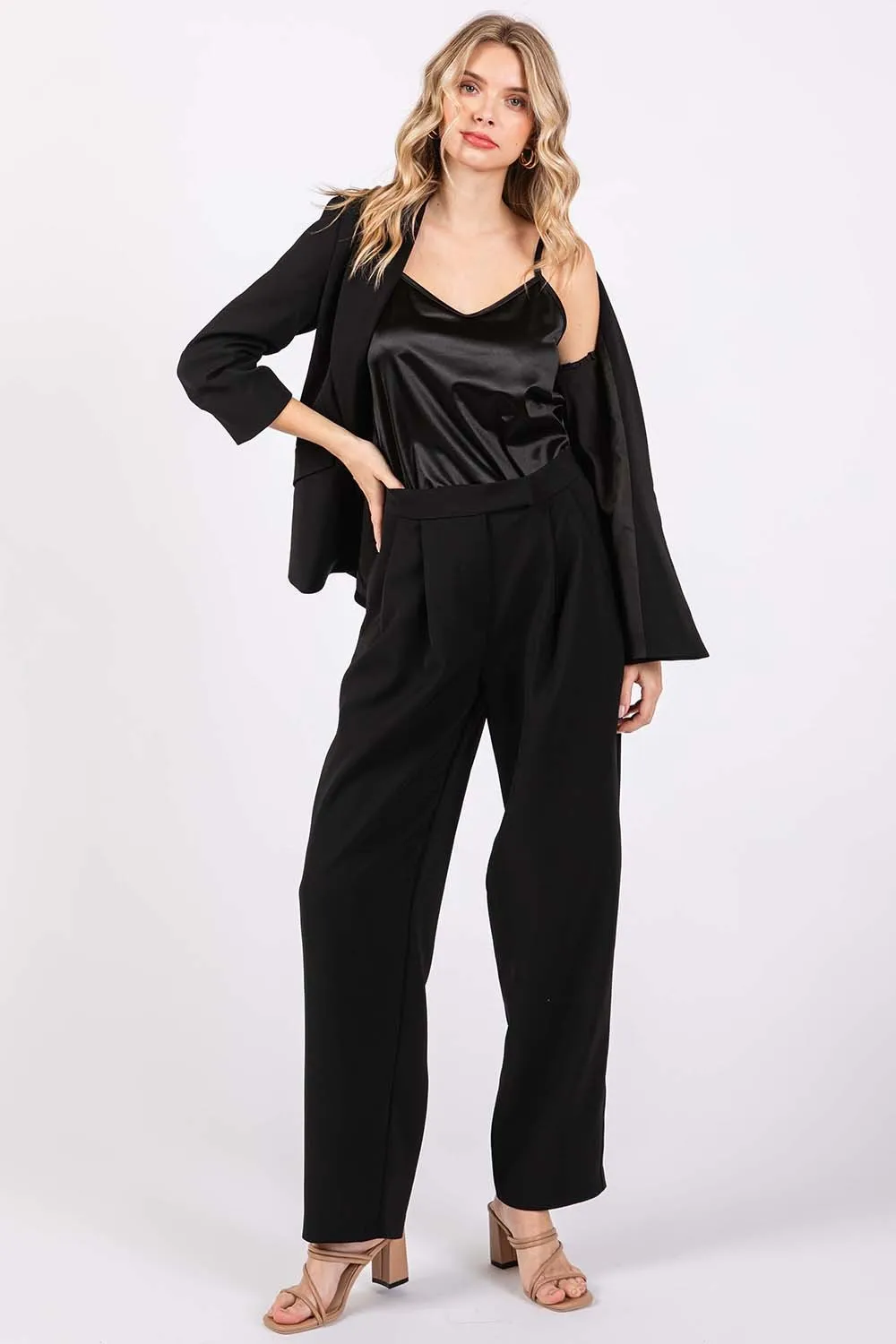 High-Waisted Pleated Pants, image 4