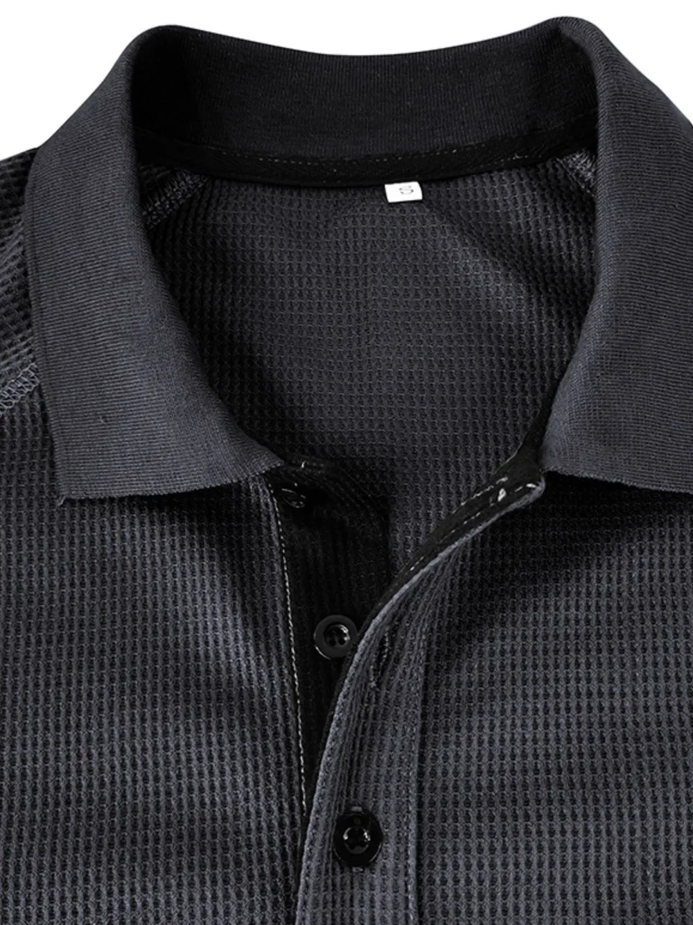 Men's Long Sleeve Textured Polo, image 5