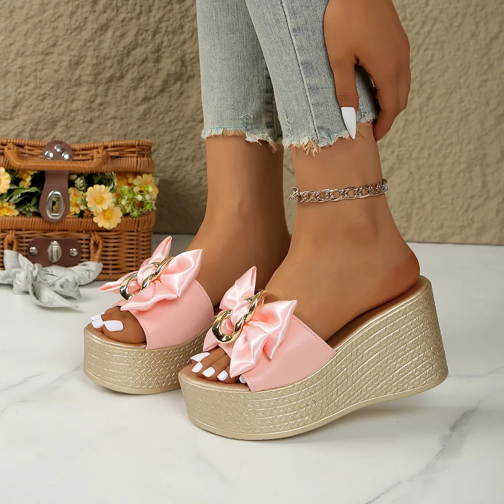 Bow Open Toe Platform Sandals, image 3