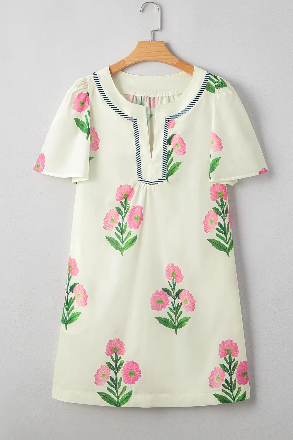 Floral Print Flutter Sleeve Summer Mini Dress, image 5