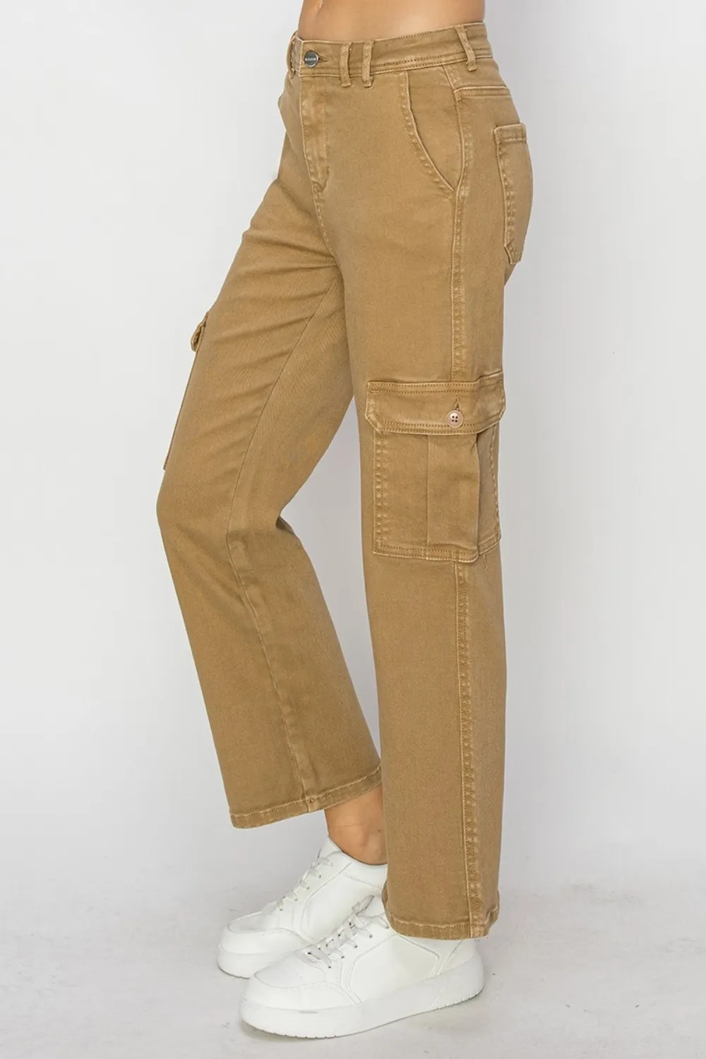 Full Size High Rise Cargo Jeans, image 3