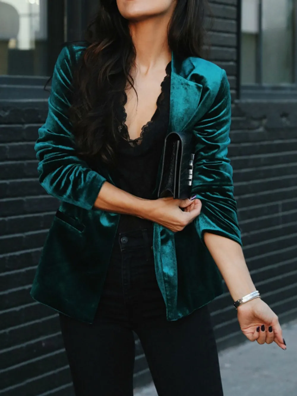 Button Up Lapel Collar Blazer, image 3