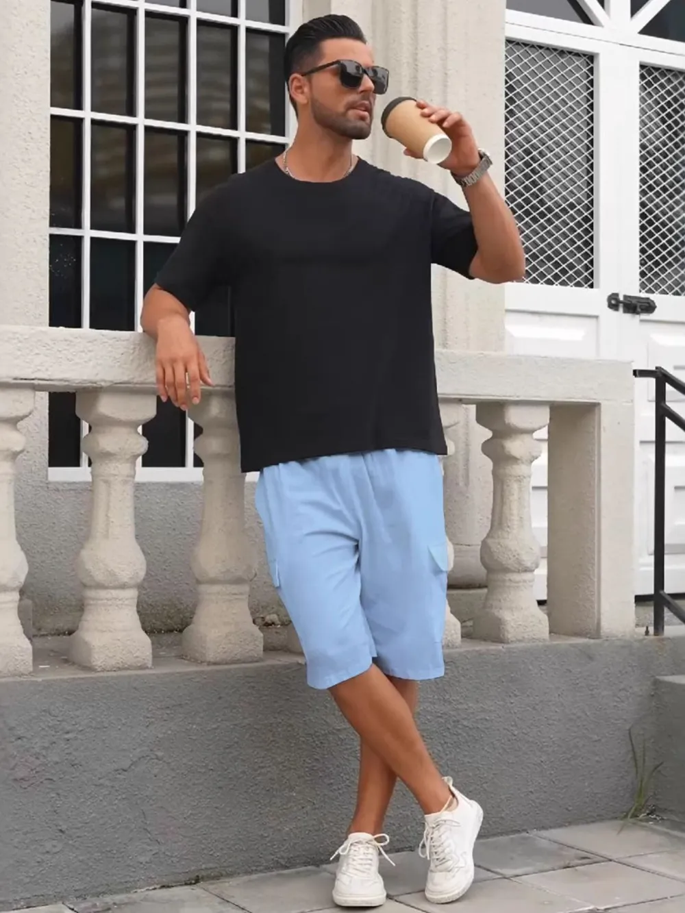 Men's Full Size Drawstring Shorts with Cargo Pockets Plus Size, image 3