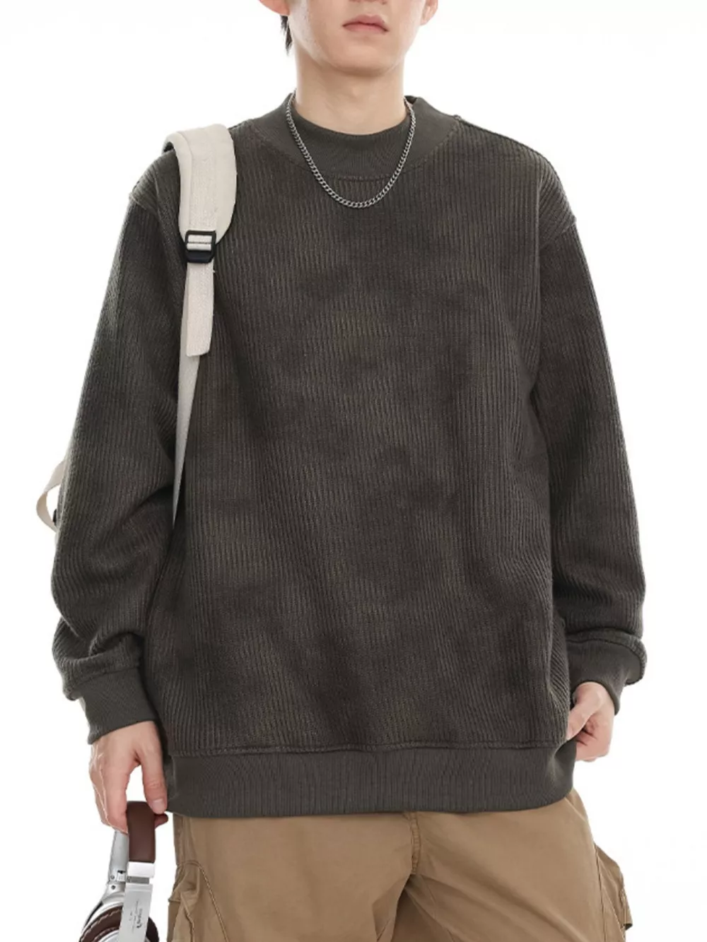 Men's Plus Size Round Neck Long Sleeve Sweatshirt, image 6