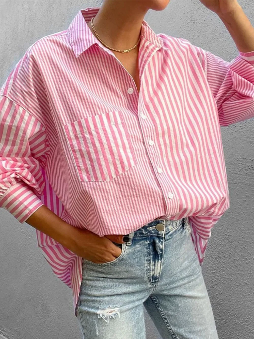 Striped Button Down Long Sleeve Shirt, image 7