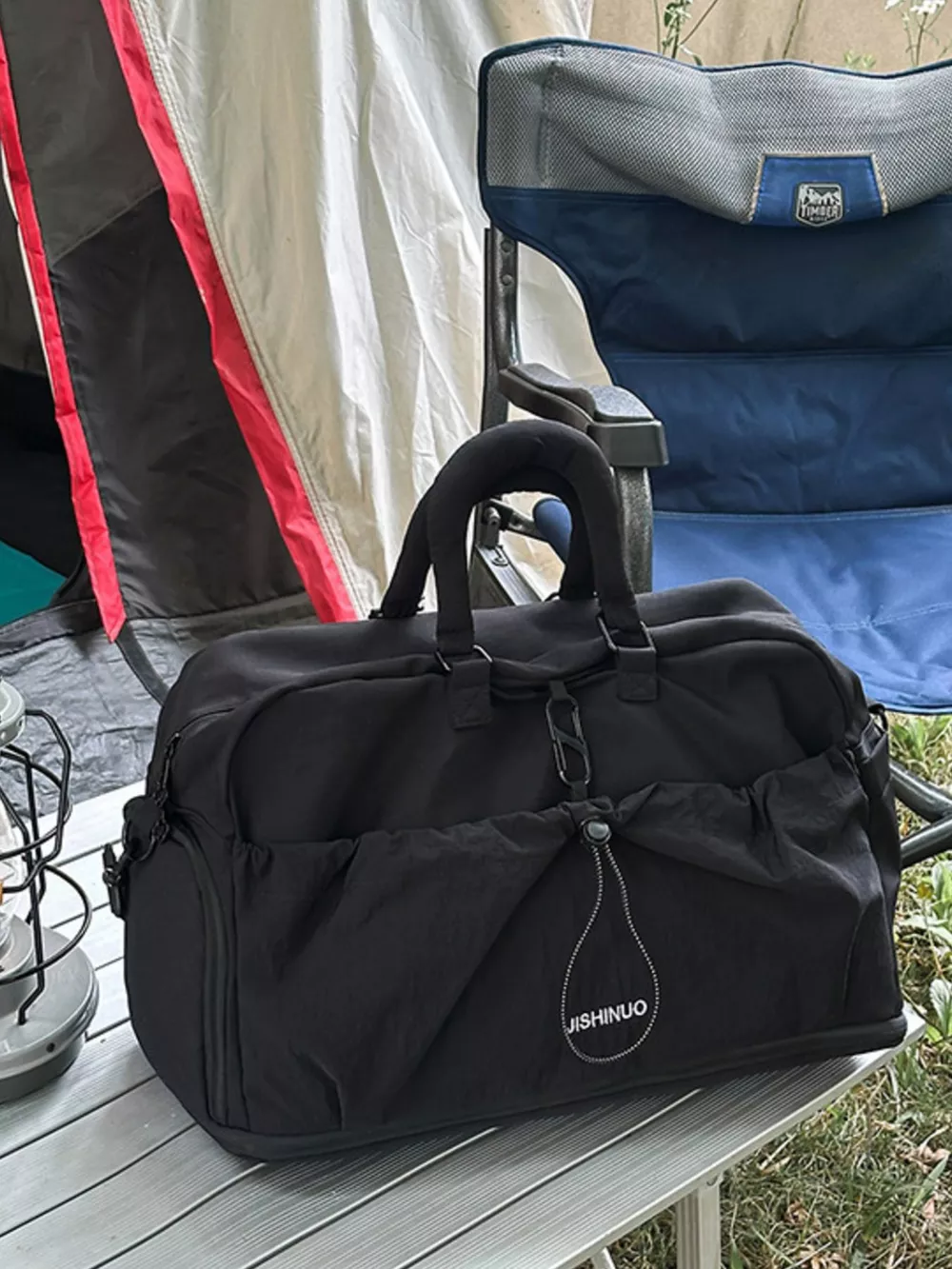 Drawstring Color Block Travel Bag, image 2