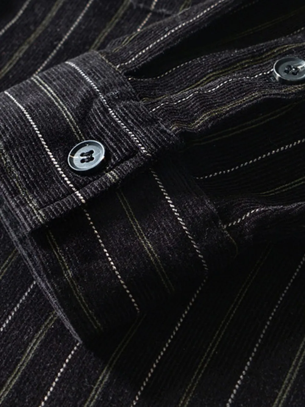 Men's Plus Size Striped Button Up Long Sleeve Shirt, image 5