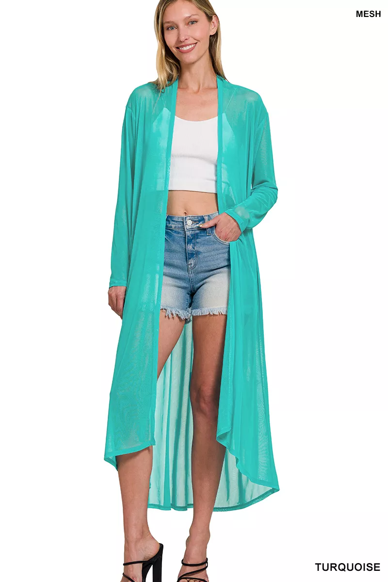 Mesh Open Front Cardigan