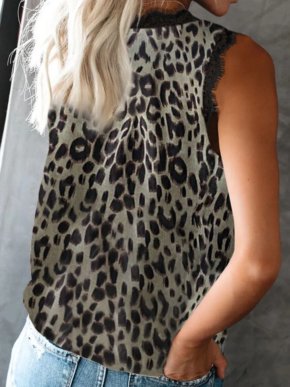 Lace Detail V-Neck Tank, image 9
