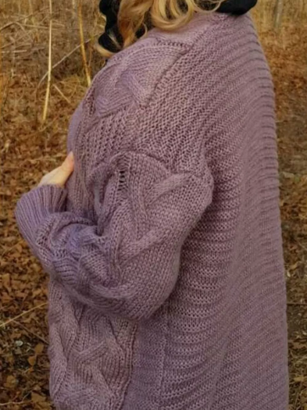 Chunky Knit Open Front Cardigan, image 6