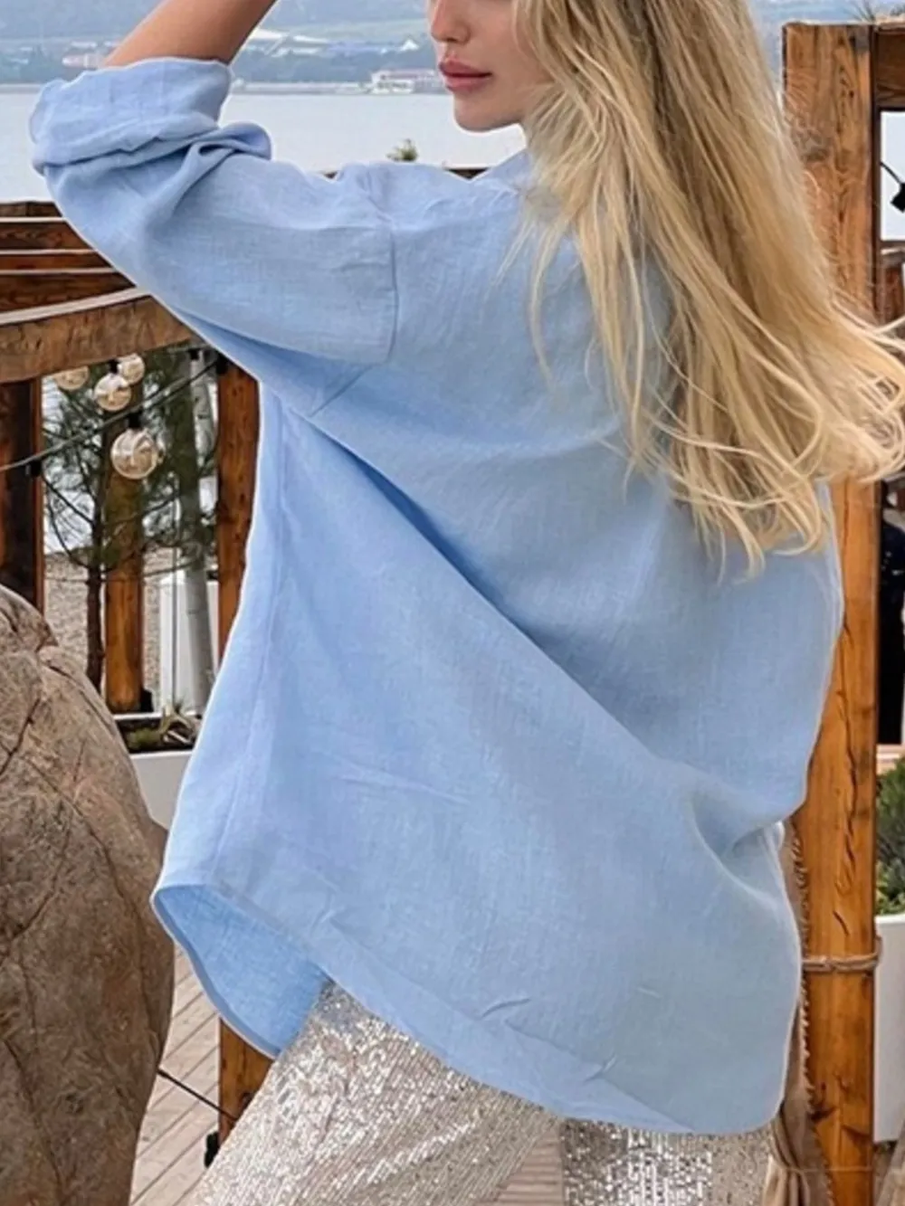 Casual Button-Up Long Sleeve Shirt, image 3