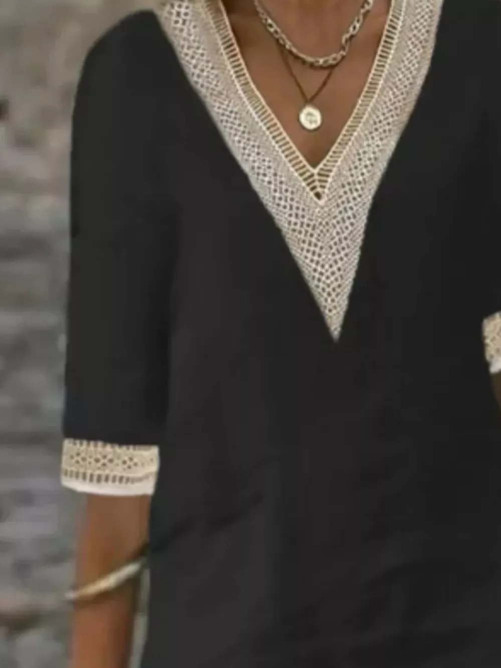 Full Size V-Neck Half Sleeve Dress Plus Size, image 6