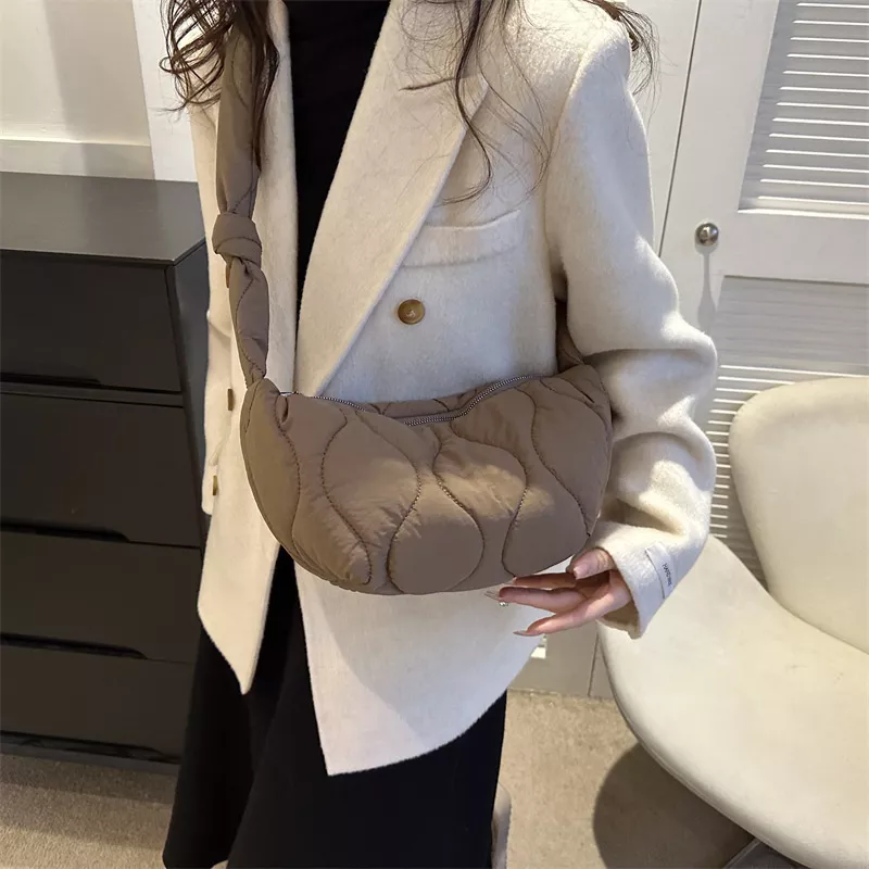 Solid Color Quilted Crossbody Bag, image 8