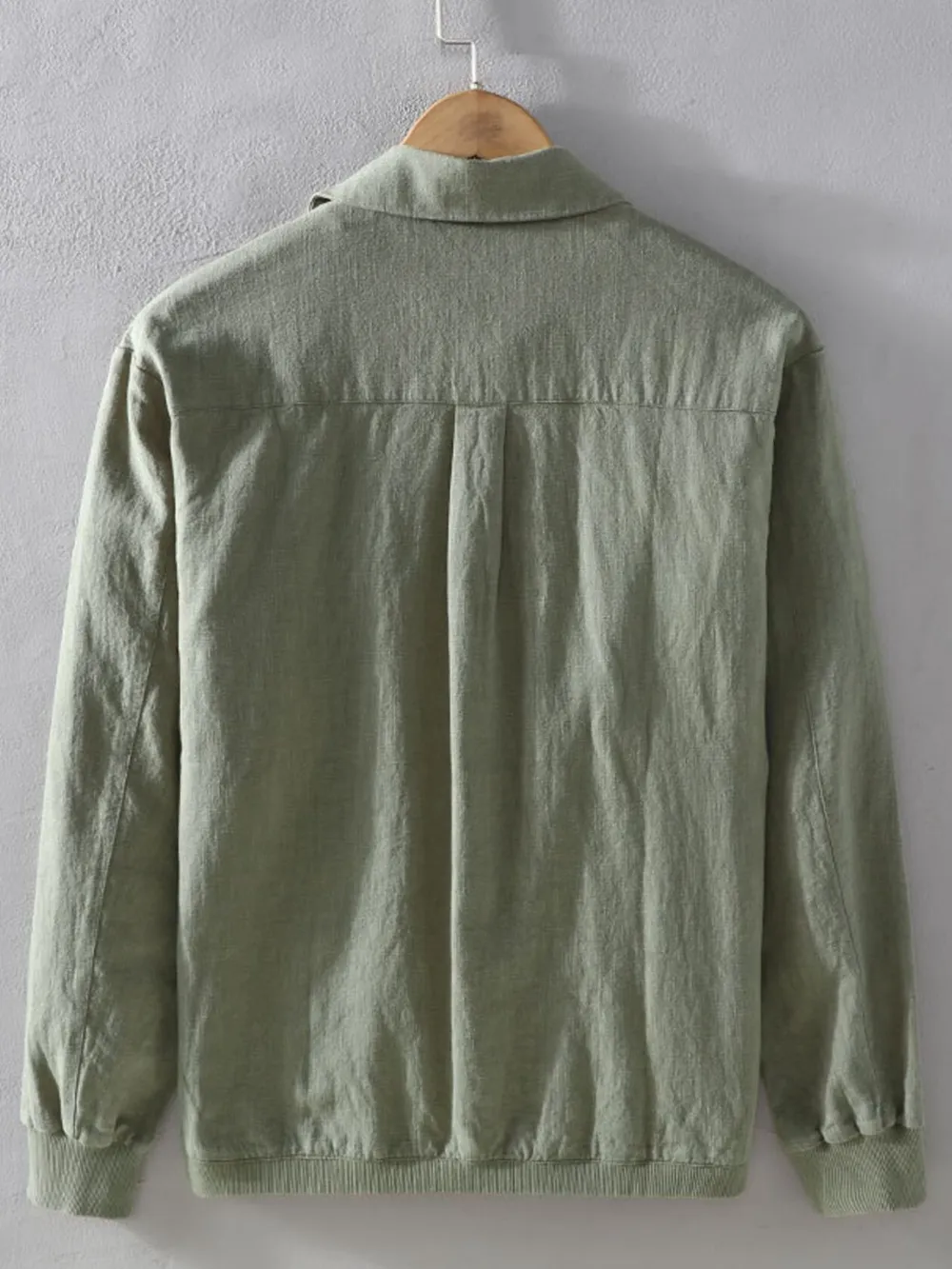 Men's Plus Size Button Up Long Sleeve Shacket, image 3