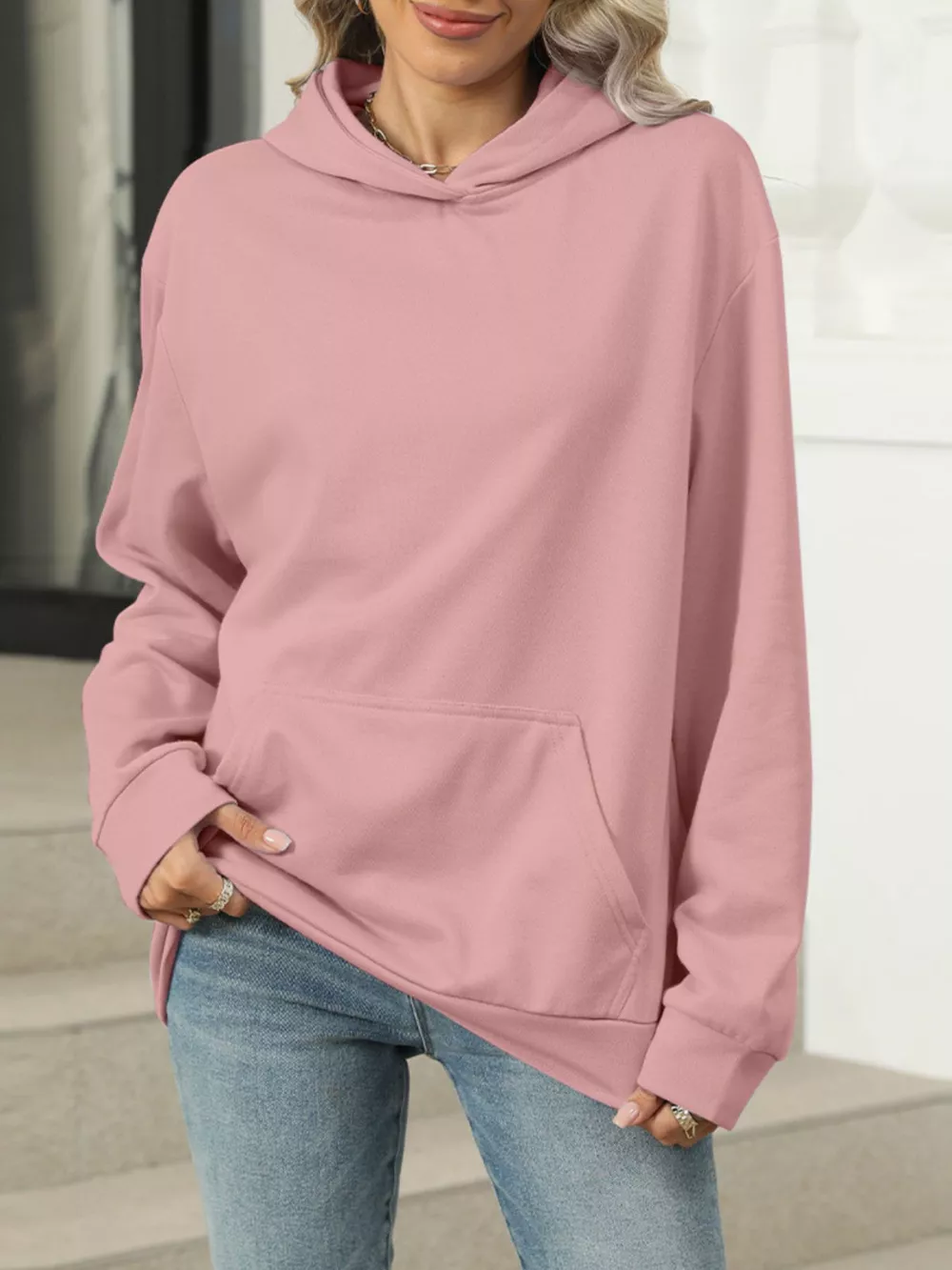 Kangaroo Pocket Long Sleeve Hoodie, image 16