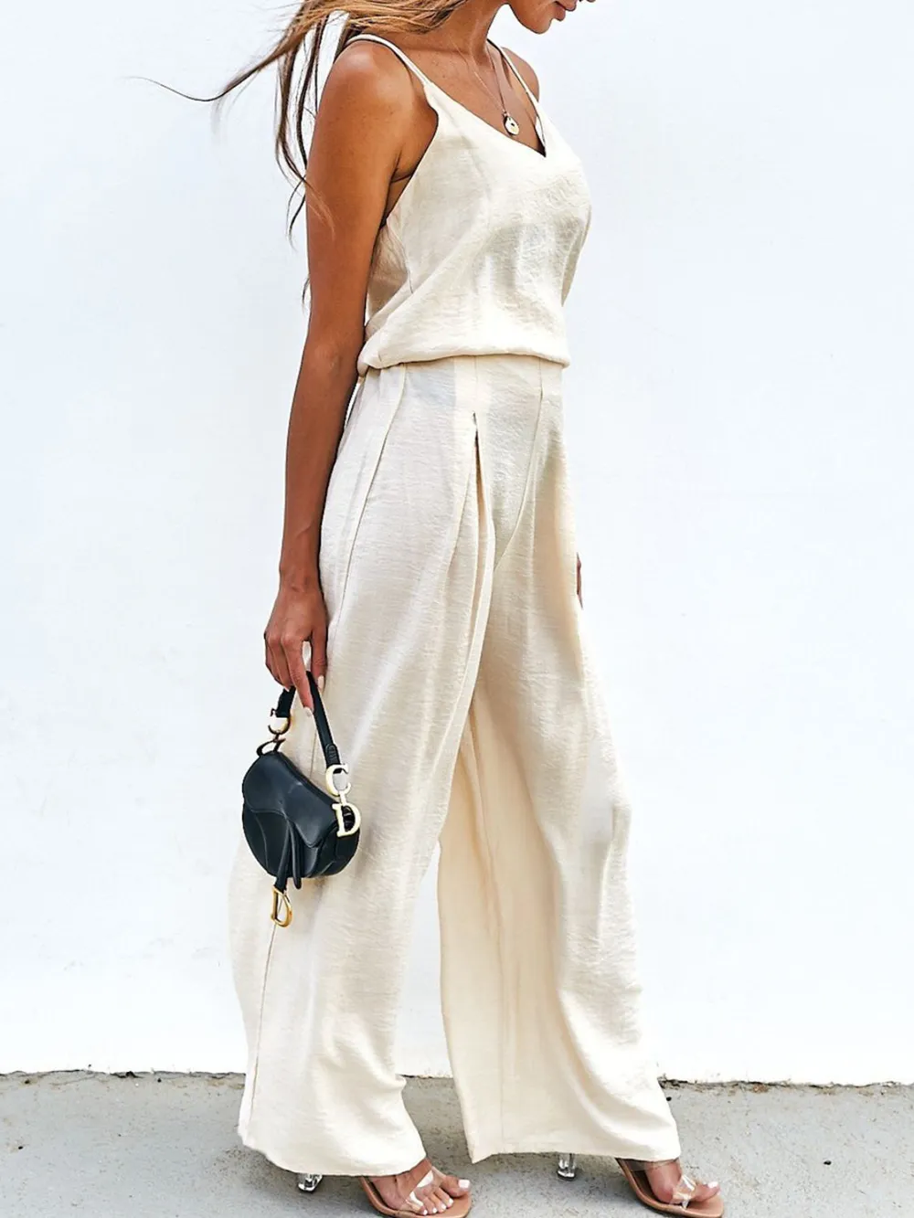 Spaghetti Strap Cami and Wide Leg Pants Set, image 7