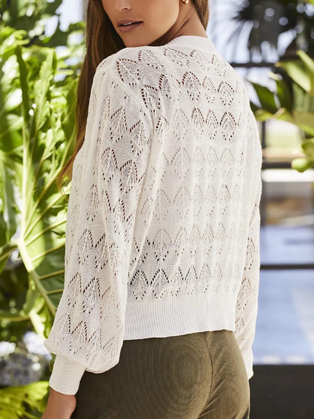 Openwork Button Up Cardigan, image 13