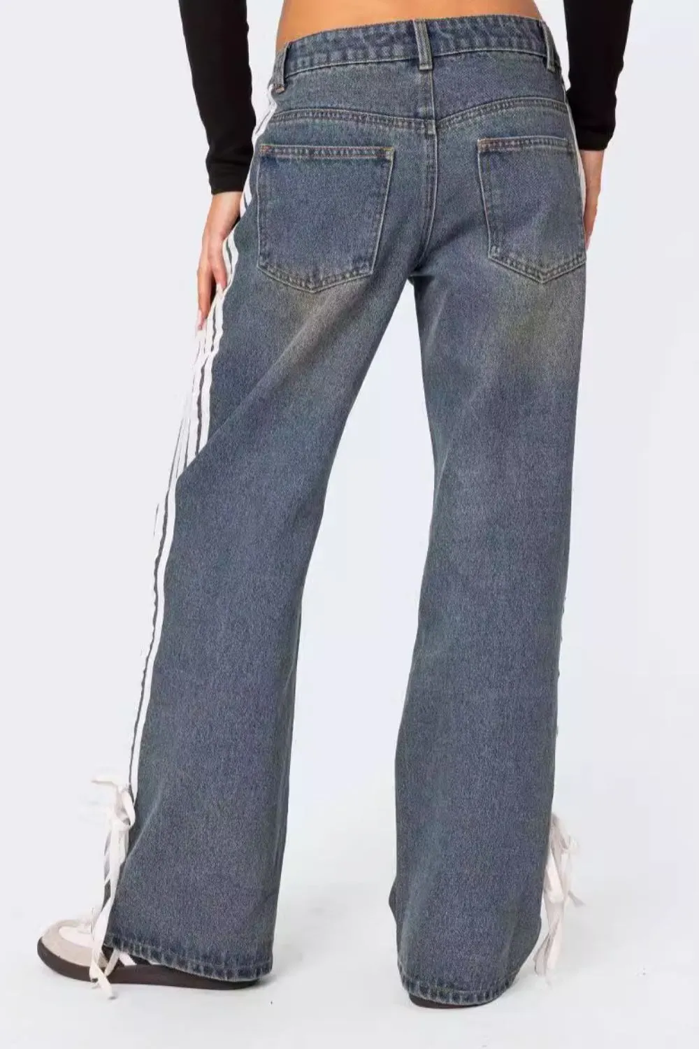 Side Striped Loose Fit Jeans, image 3