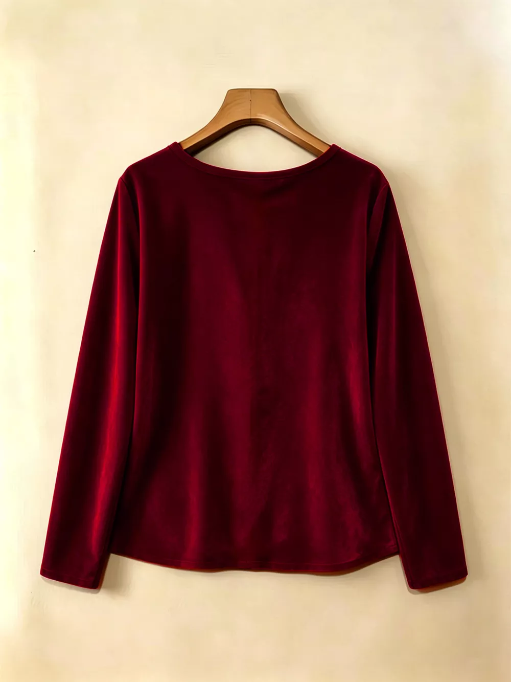 Velvet Long Sleeve Ruched Top, image 13