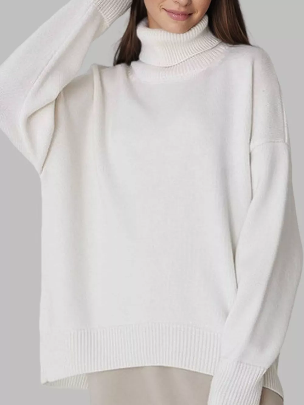 Turtleneck Dropped Shoulder Sweater, image 9