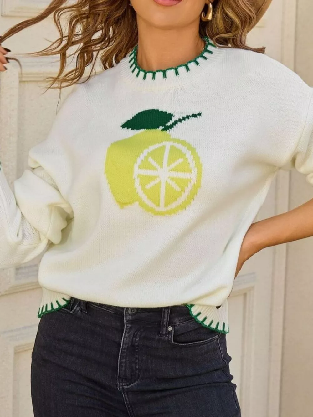 Lemon Round Neck Sweater, image 7