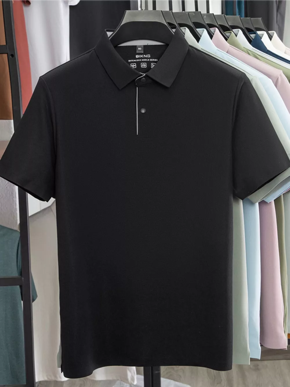 Men's Plus Size Button Detail Short Sleeve Polo, image 4