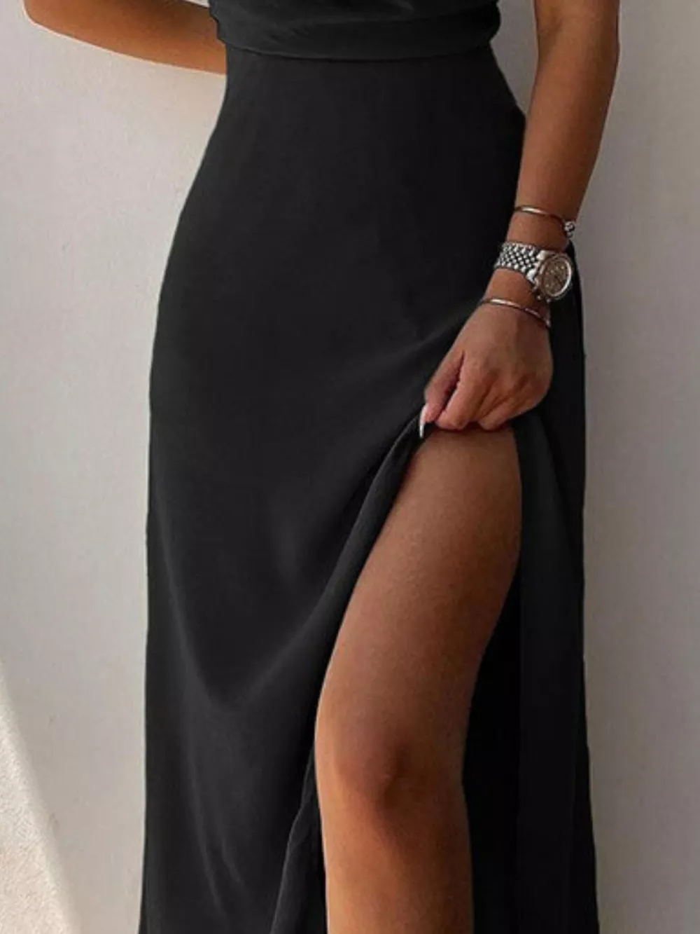 Slit Spaghetti Strap Maxi Dress, image 11