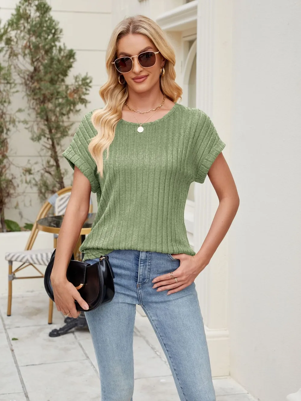 Round Neck Short Sleeve T-Shirt, image 4