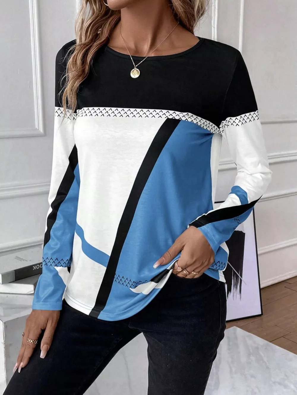 Color Block Long Sleeve T-Shirt, image 11