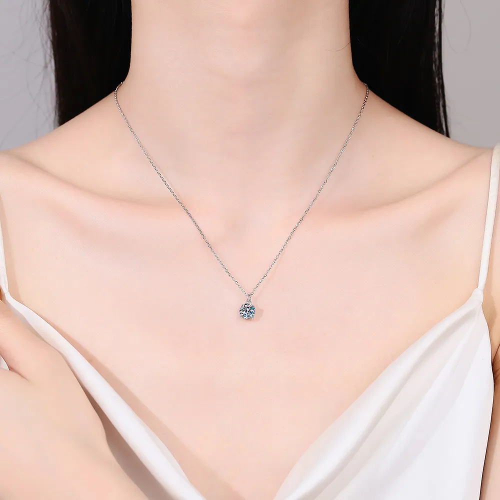 1 Carat Moissanite 925 Sterling Silver Necklace, image 5