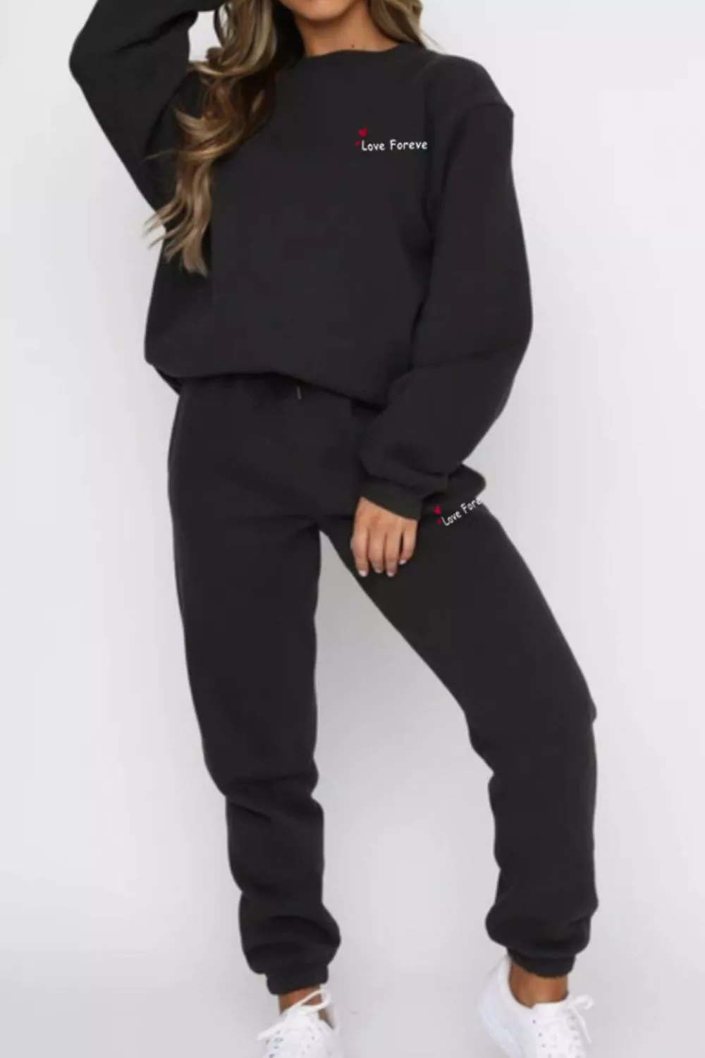 Round Neck Sweatshirt and Joggers Set, image 7
