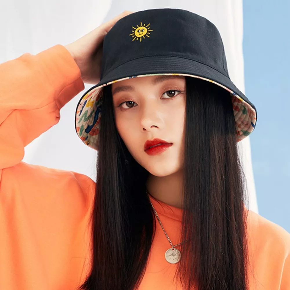 Sun Embroidered Bucket Hat, image 3