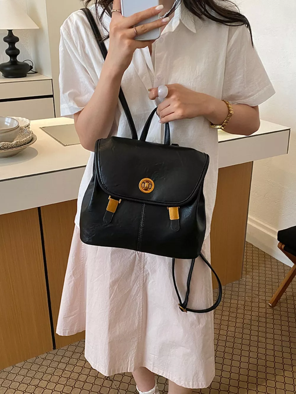 PU Leather Backpack Bag, image 2